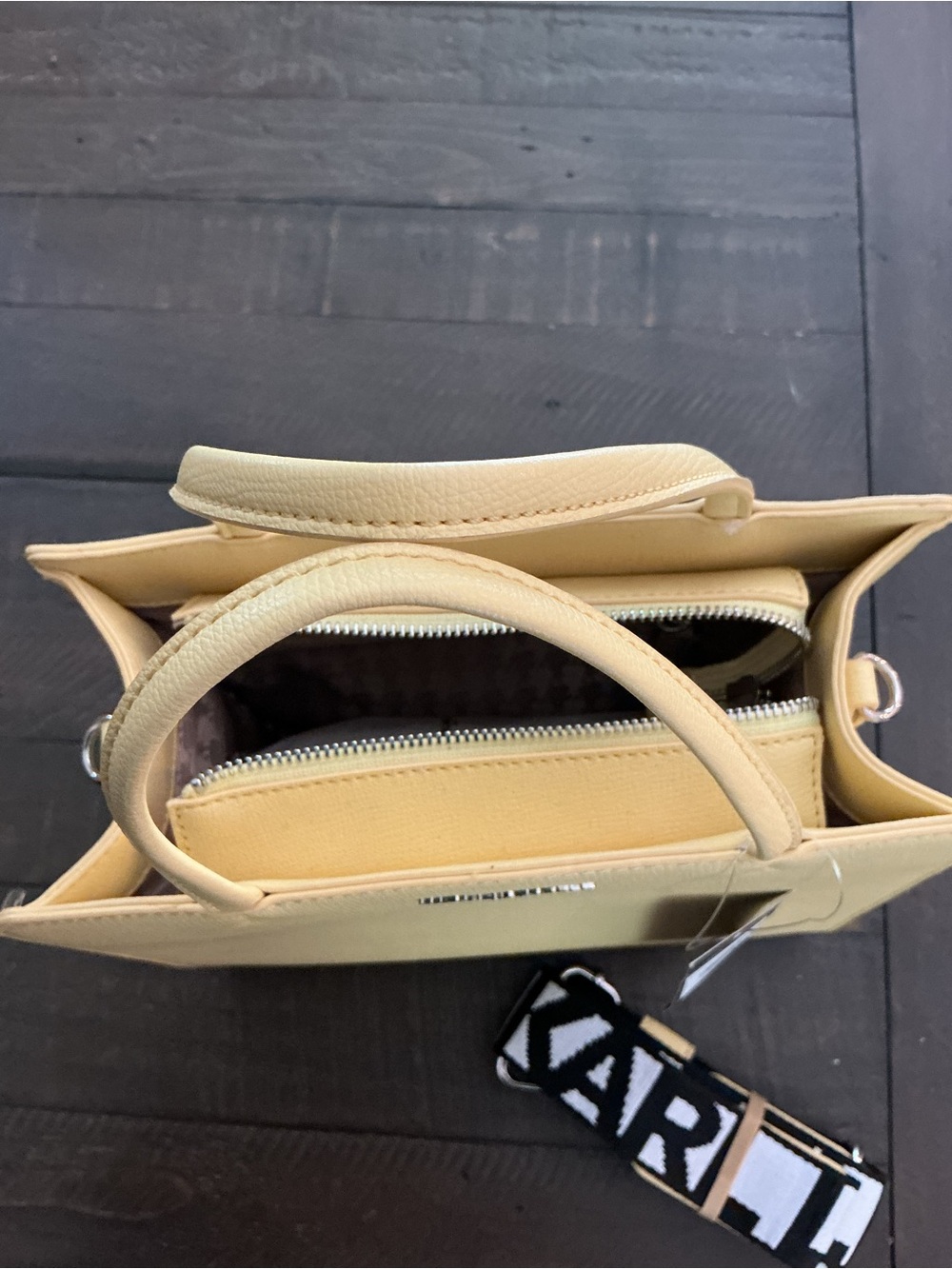 Karl Lagerfeld Soft Yellow Structured Tote - Picture 3 of 4